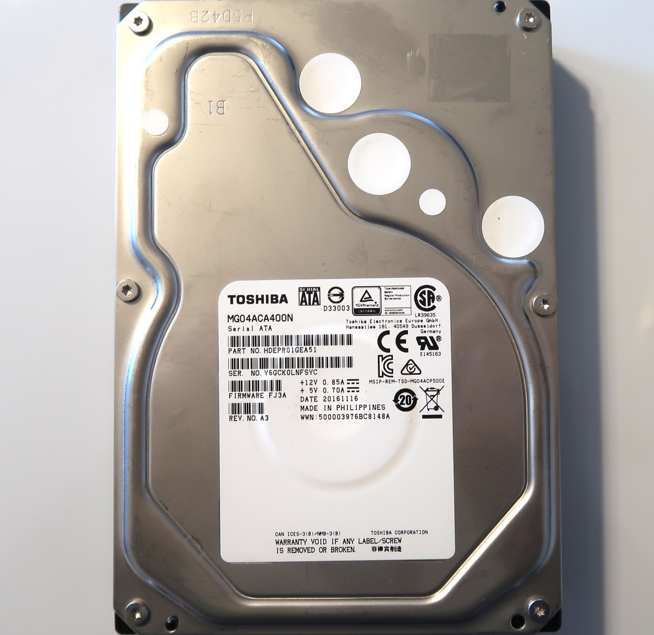 Toshiba MG04ACA400N HDEPR01GEA51 FJ3A 4TB 3.5" Sata hard drive Philippines 2016