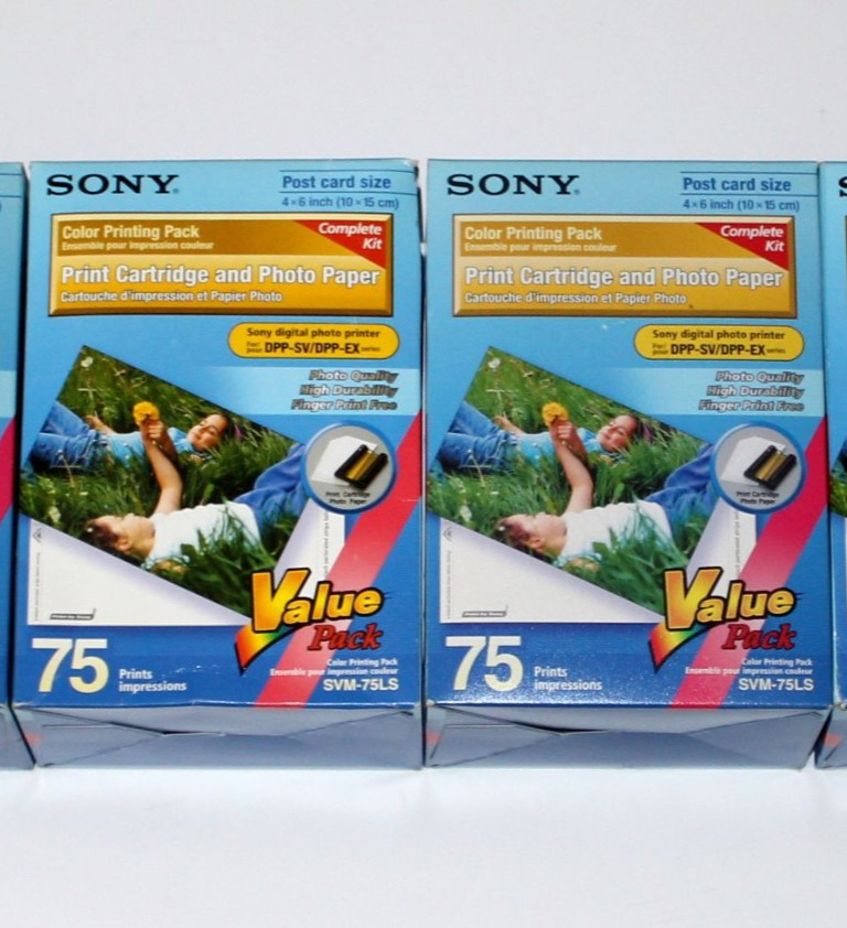 Sony SVM-75LS 4x6 Print Pack 75 Prints for DPP-SV/DPP-EX - Lot of 2. New. Sealed