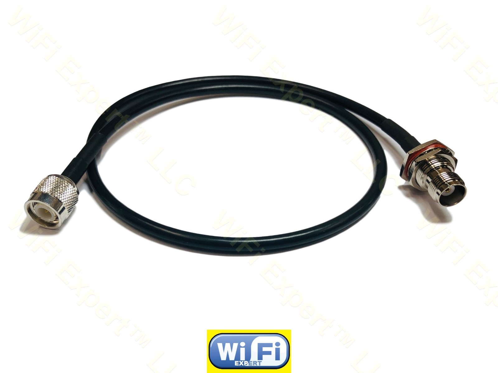 3 FT (36in) RG58 TNC MALE to TNC FEMALE NUT BULKHEAD Coaxial RF Pigtail Cable US