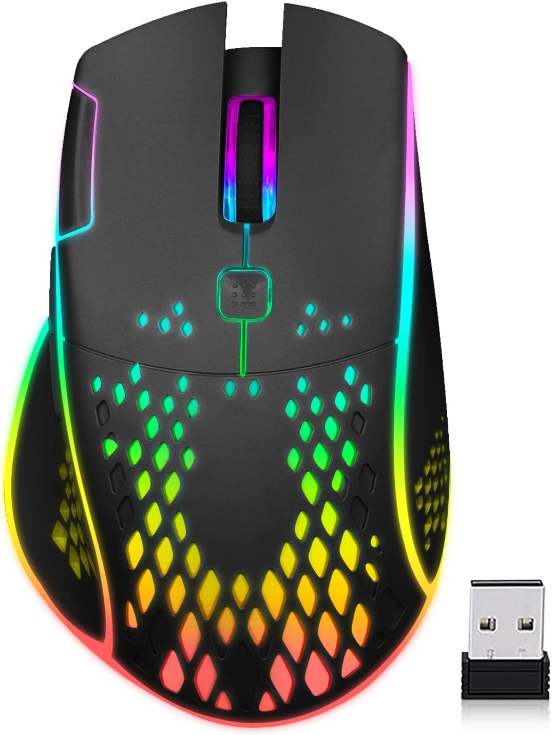VEGCOO Wireless Gaming Mouse, C30 Silent Click Wireless Rechargeable Gaming Mous