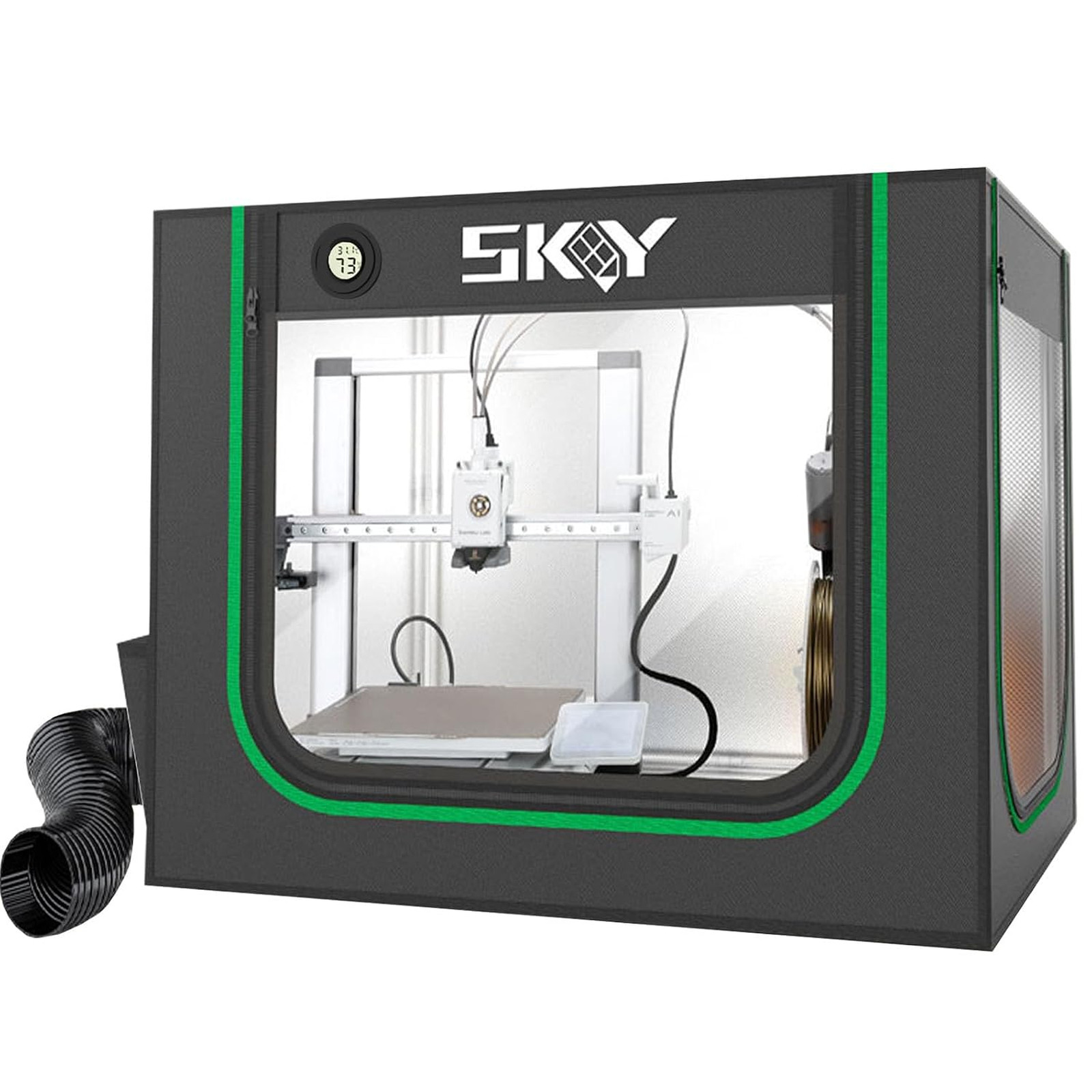 3D Printer Enclosure with LED Light Smoke Exhaust Kit Thermo Hygrometer