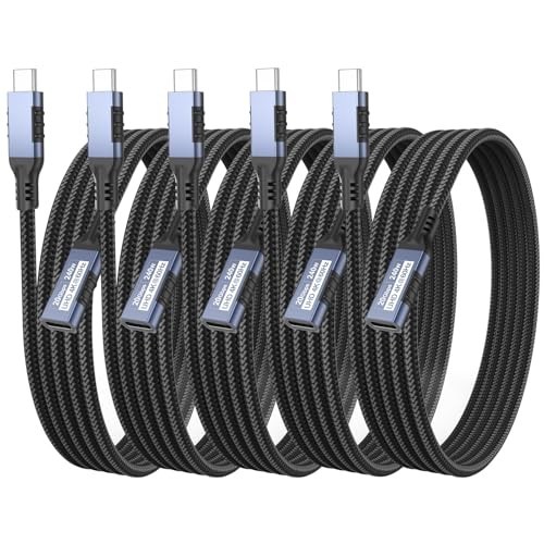 USB C Extension Cable 6ft 5 Pack Male to Female Data Charging Cord