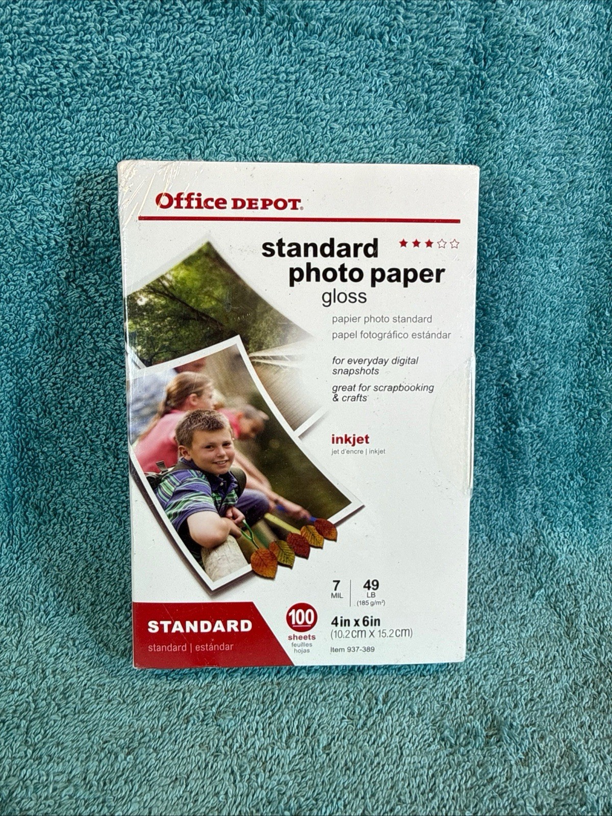 Office Depot Standard Gloss Inkjet Photo Paper 100 Sheets 4" x 6" - New Sealed.