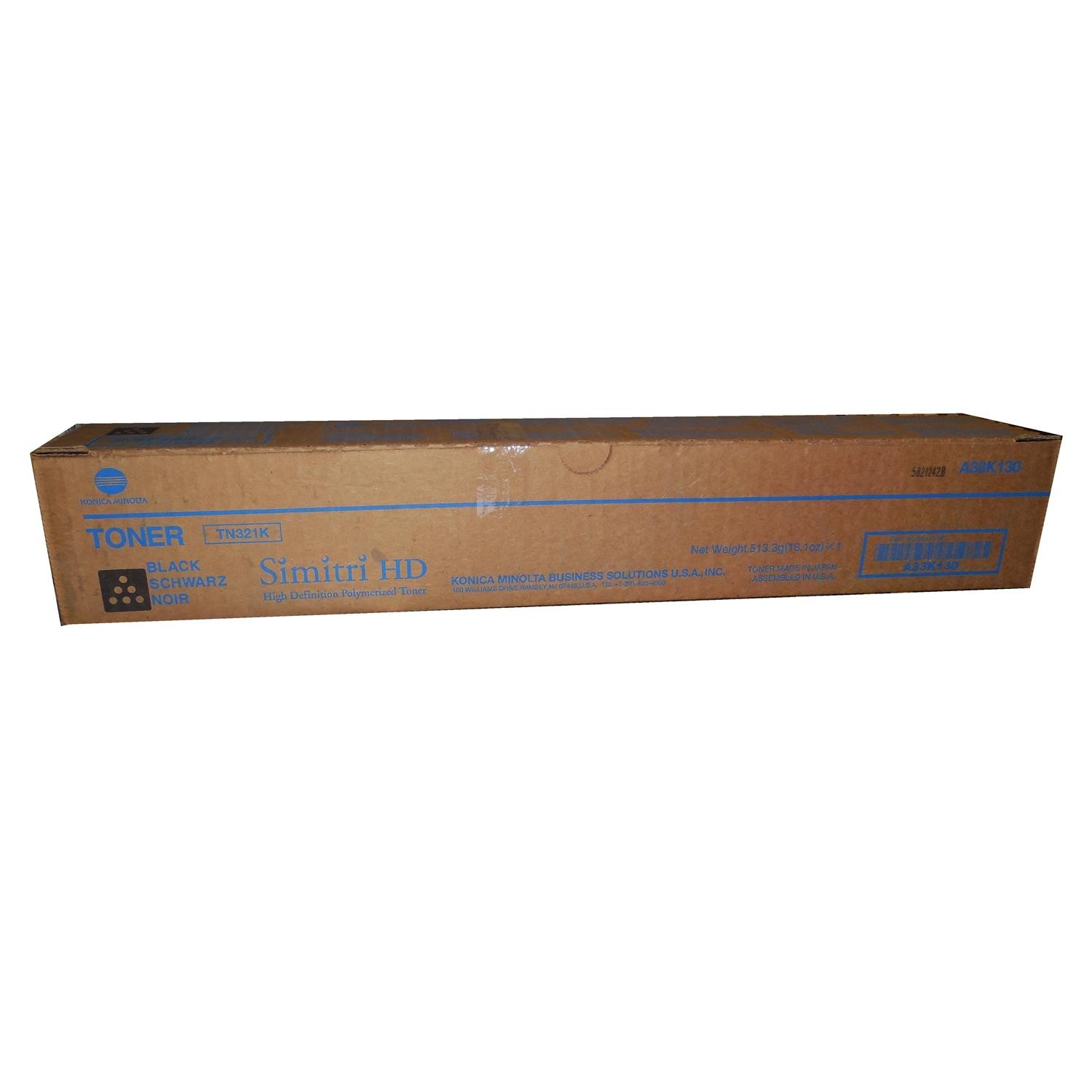 Konica Minolta TN-321K A33K130 Black Toner 27k Bizhub C224 C284 C364 Genuine OEM