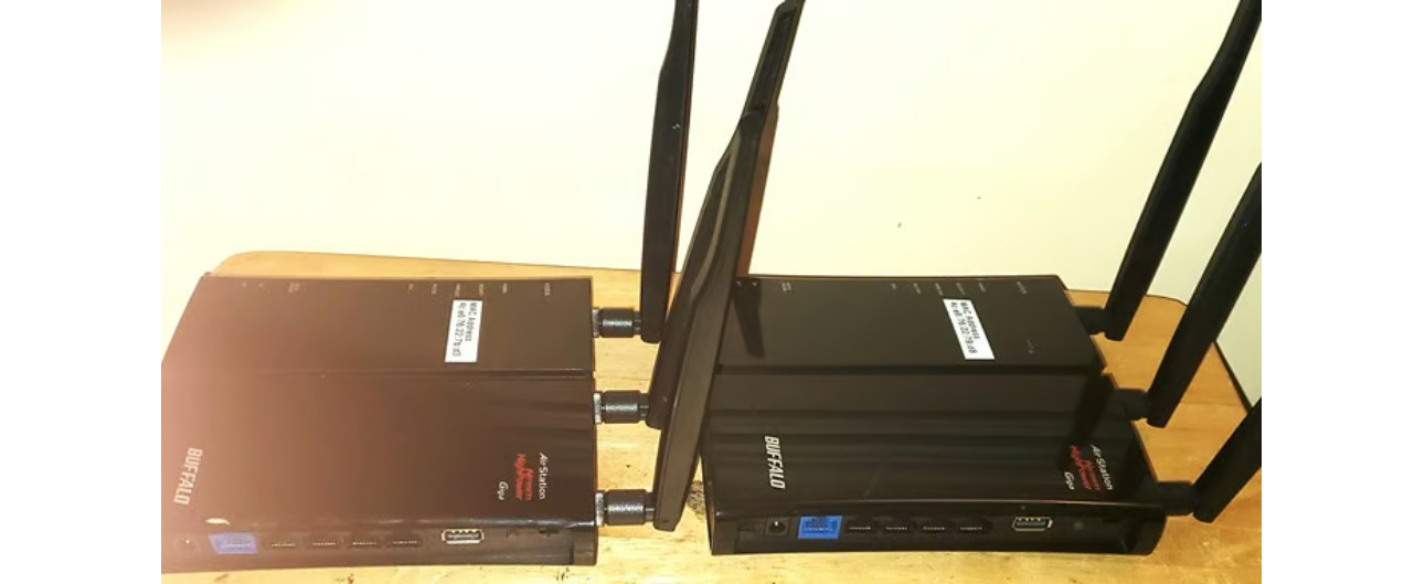 Lot of 2 Buffalo Airstation Wireless Wi-Fi Router/Modem Model WZR-HP-G450H