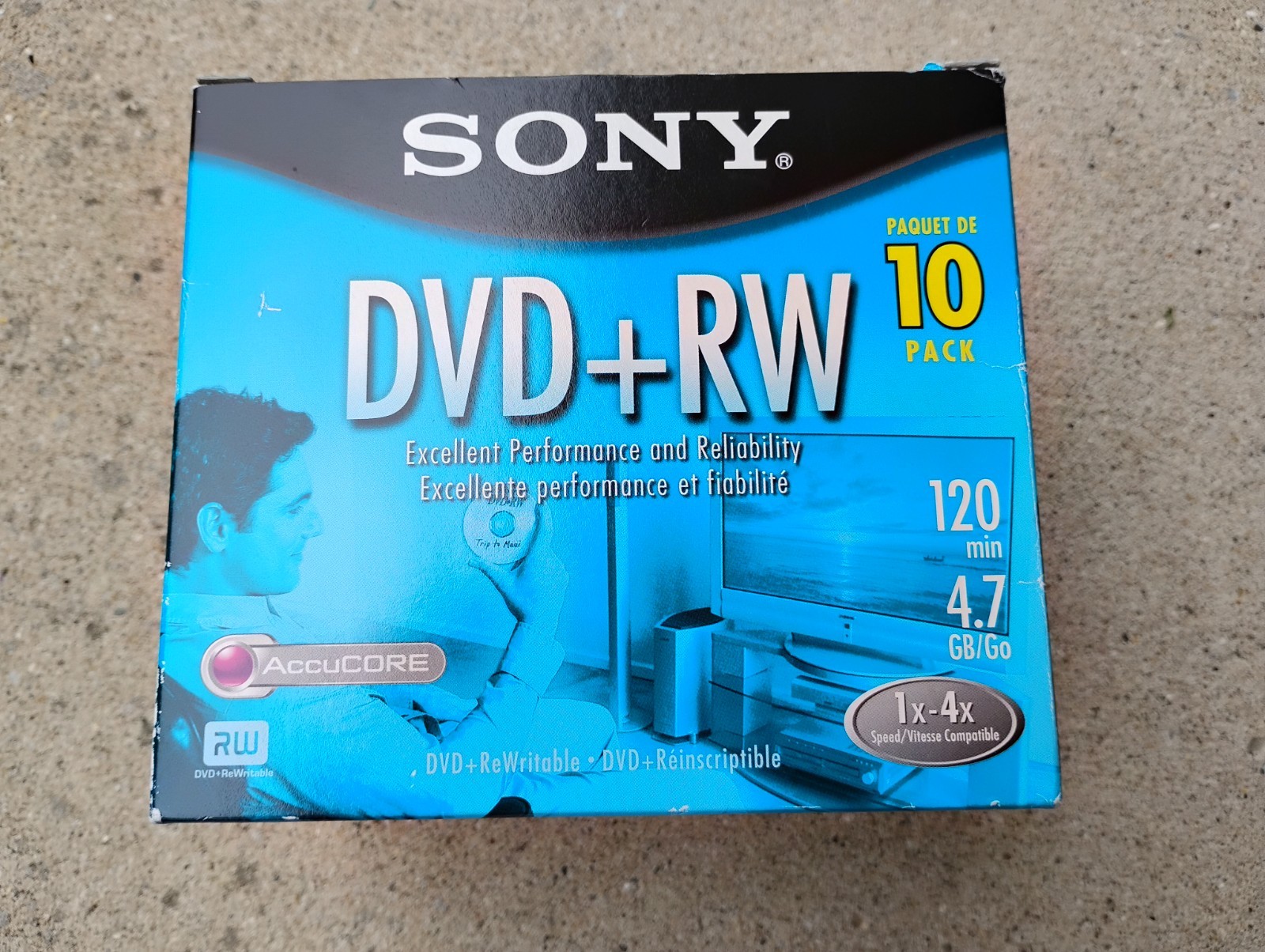 Sony DVD+RW 10 Pack 120 Min 4.7 GB Re-Writable Speed 1x-4x Blank Discs