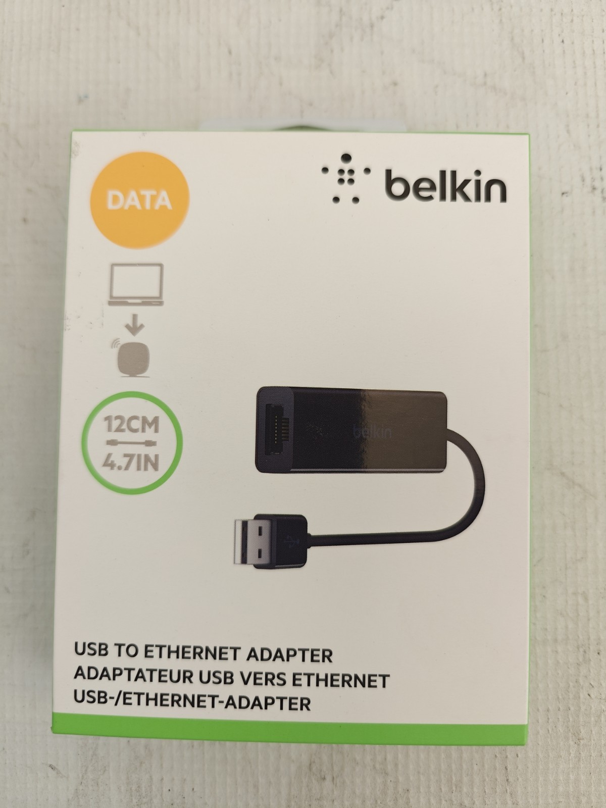 Belkin 4.7in USB To Ethernet Adapter NEW up to 100 Mbps