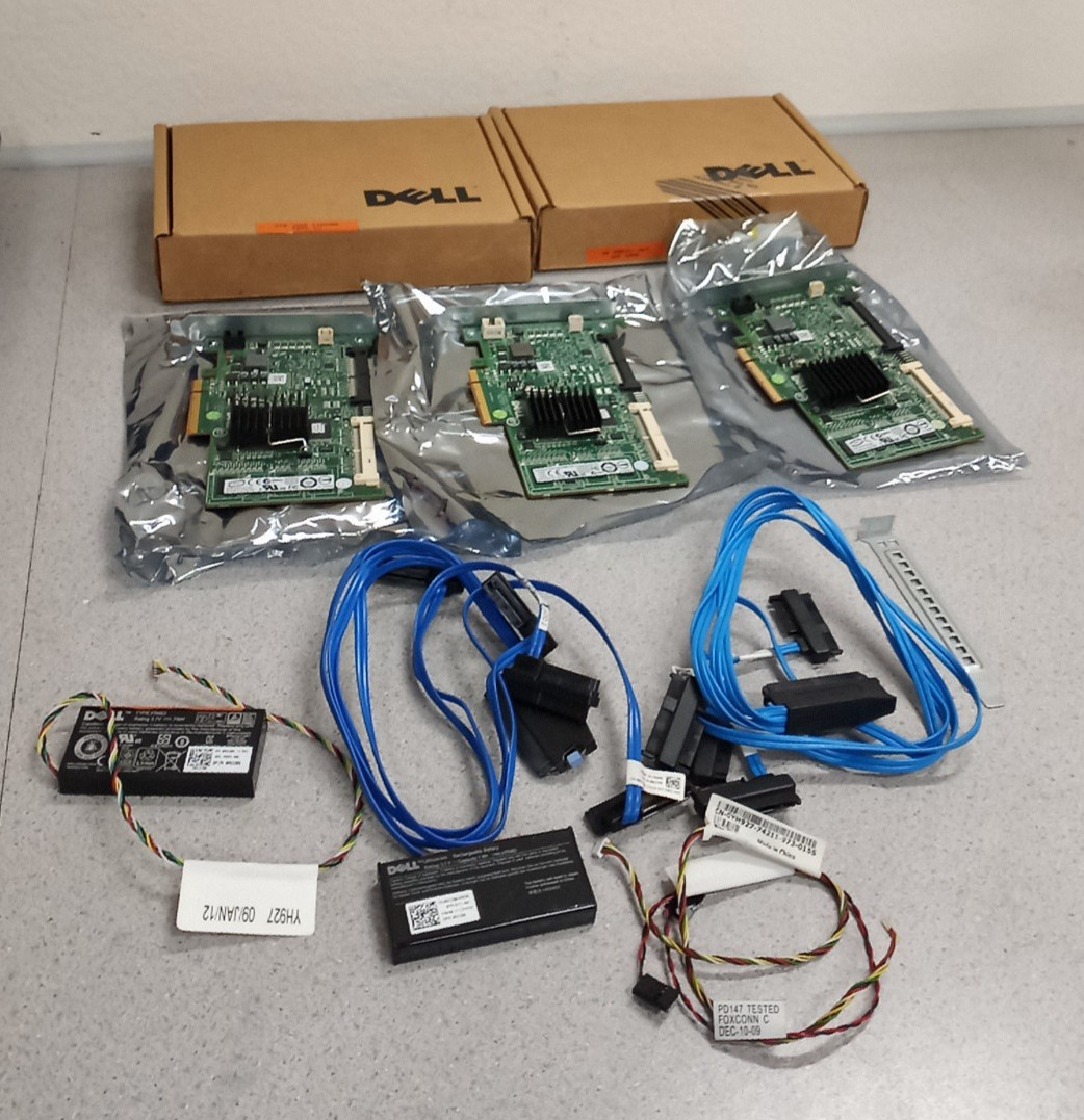 3x DELL POWEREDGE SAS PERC 6i CONTROLLER CARD H726F CN-0H726F 0H726F E2K-UCP-61