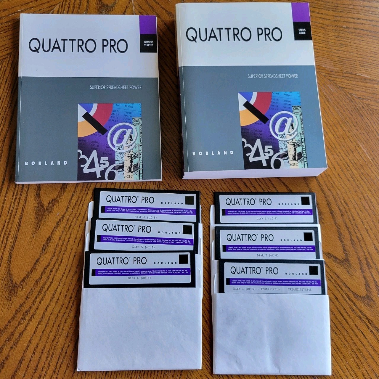 QUATTRO PRO 1.0 1989 Borland 5.25" Floppy Disks User's Guide Getting Started
