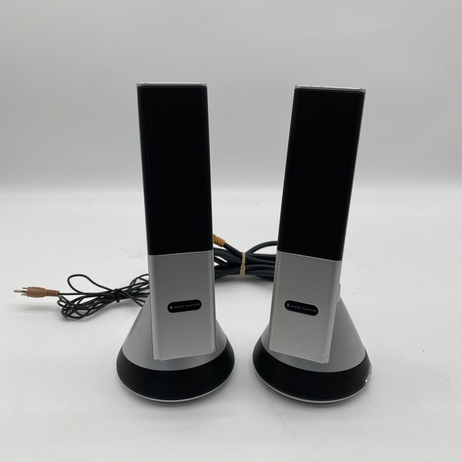 Altec Lansing Desktop Speaker Set Silver Black Wired Computer Speakers VS4221