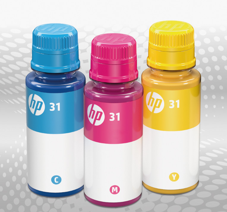 HP 31 Color Original Ink Bottle Combo 3-Pack, 50ML