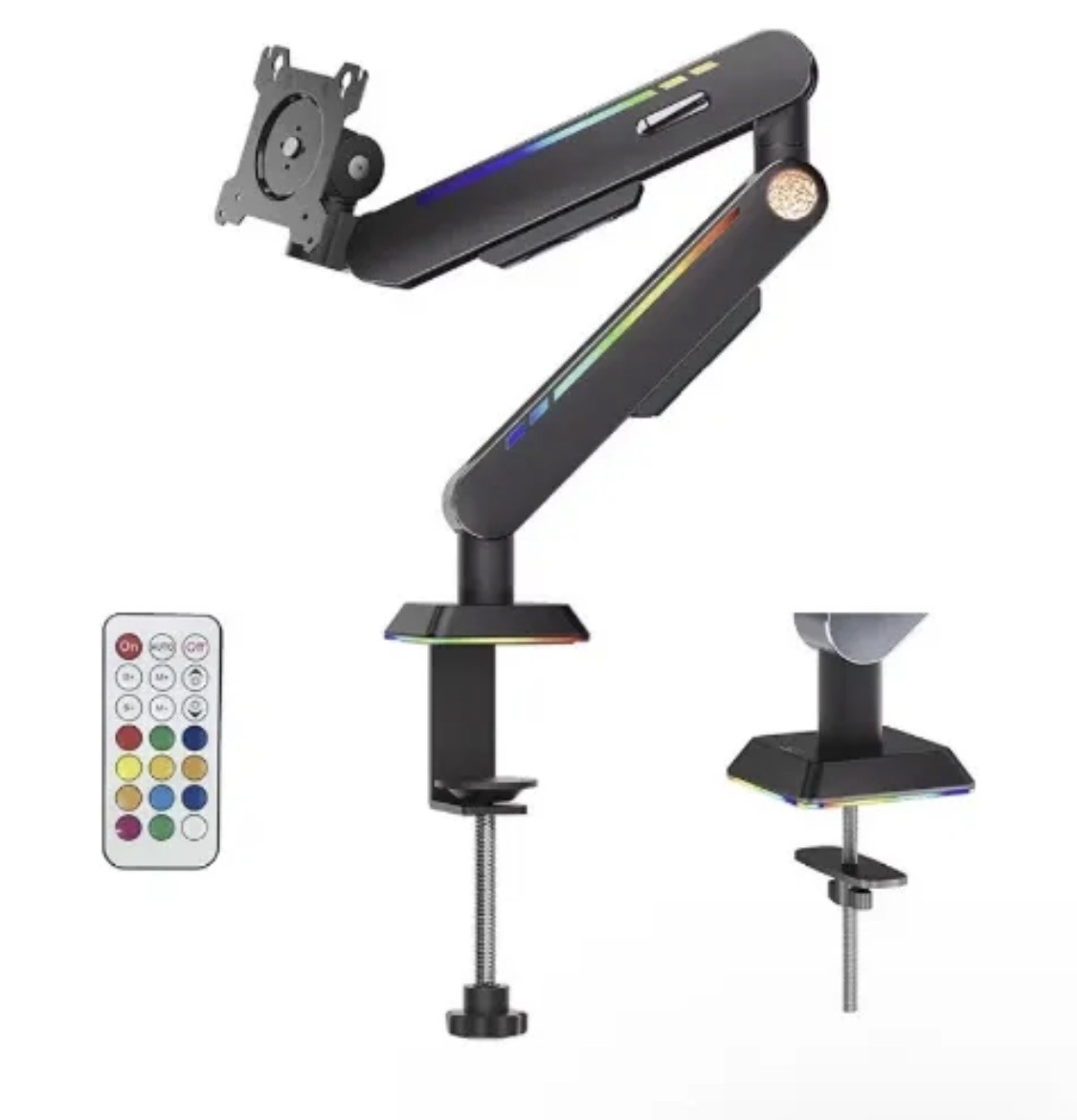 THEARK (Sealed) Single Monitor Arm RGB Lighting 17-32" VESA 75x75 100x100 Black