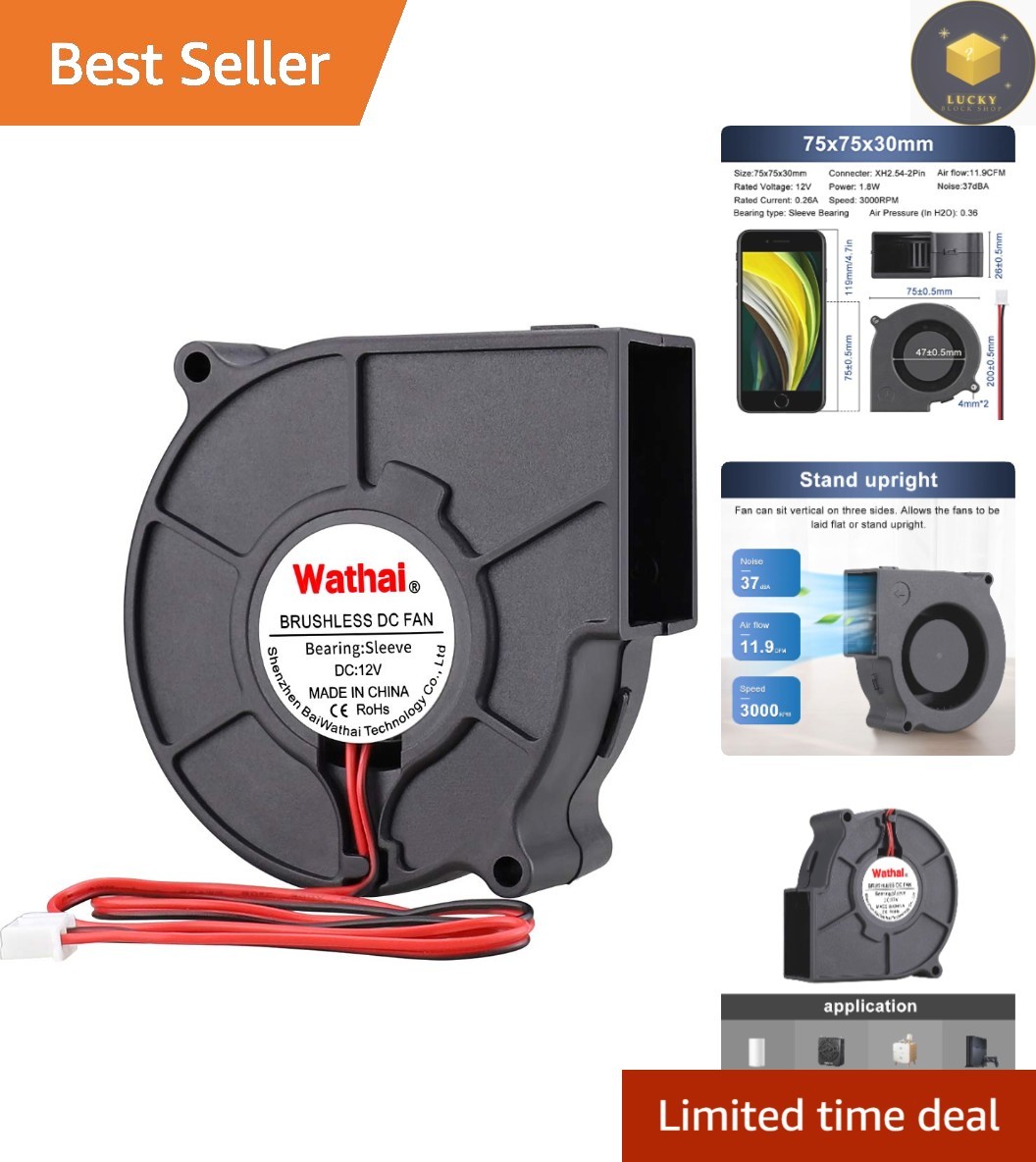 Lightweight 2-Pin 12V Turbo Fan for Amplifiers & Gaming Consoles: Silent Cooling