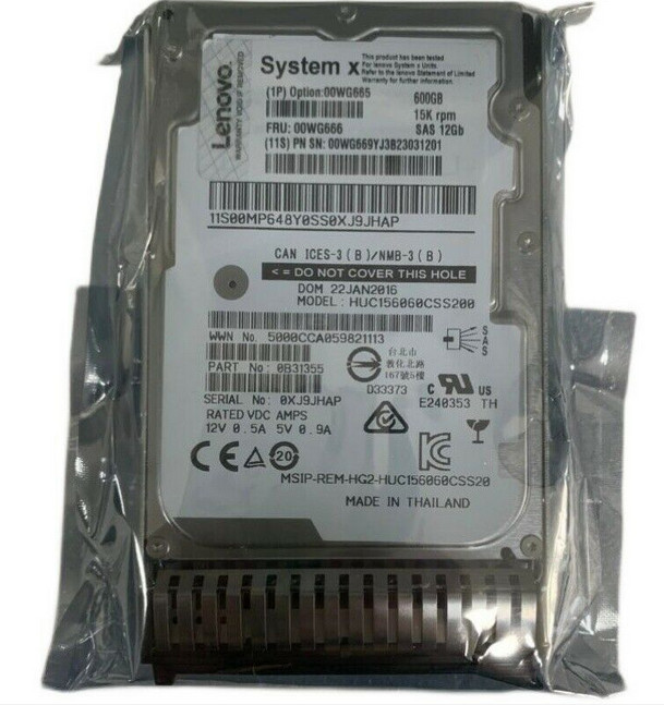00WG665 00WG666 00WG669 IBM 600 GB 15K 12GBPS SAS 2.5" Internal Hard Drive