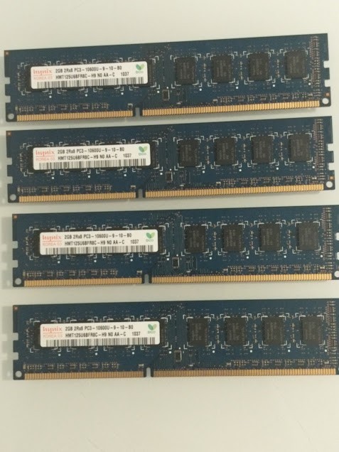 Hynix 2GB 2Rx8 PC3-10600U-9-10-B0 HMT125U6TFR8C-H9 NO AA-C PC Memory (Set of 4)