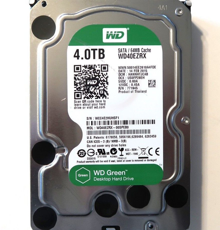 WD WD40EZRX-00SPEB0 HANNHTJCAB (WCC4) 3.5" 4000gb Thailand 02/2015