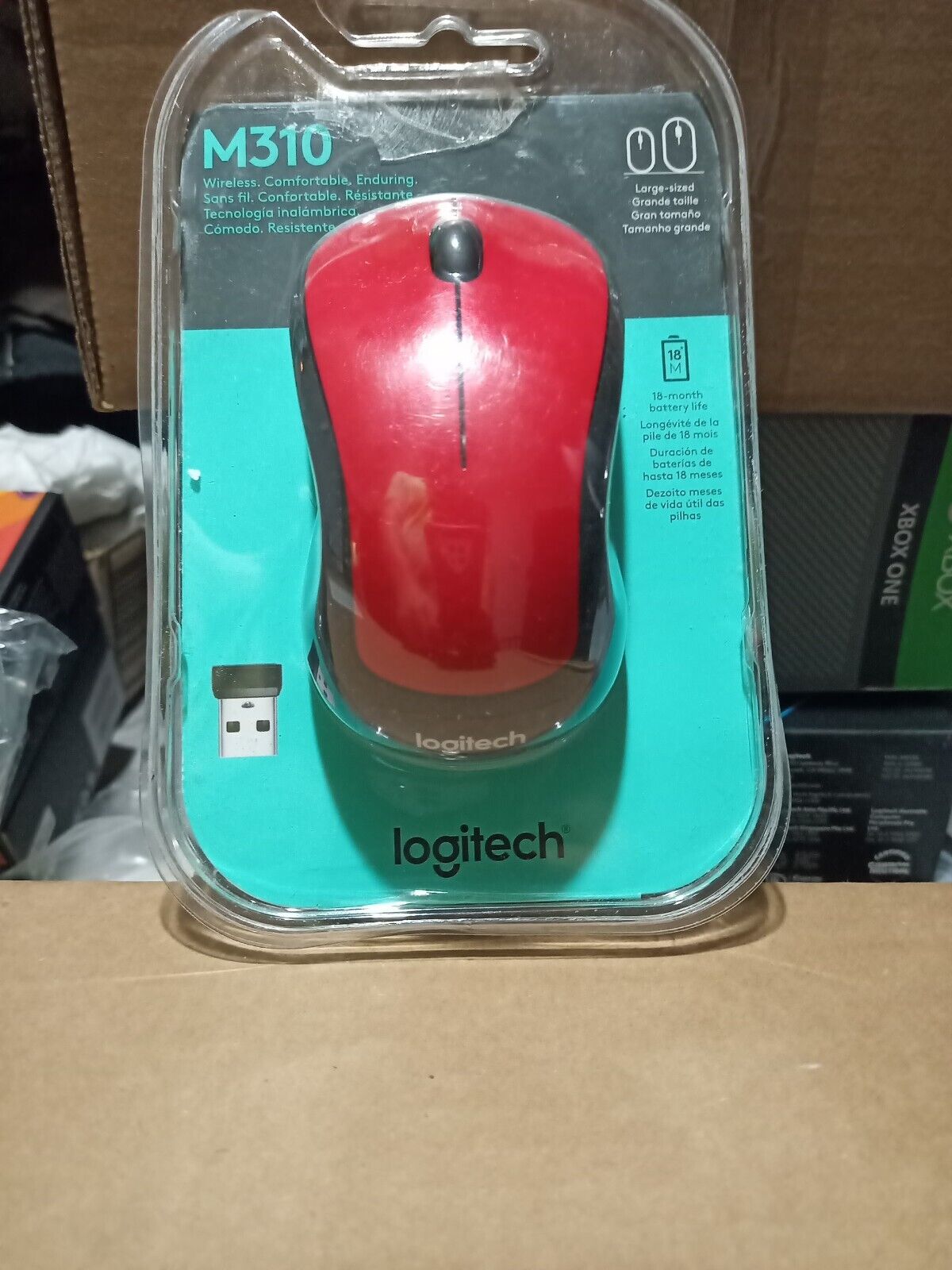 Logitech M310 910-002486 Wireless Laser Mouse Flame Red Gloss 324176