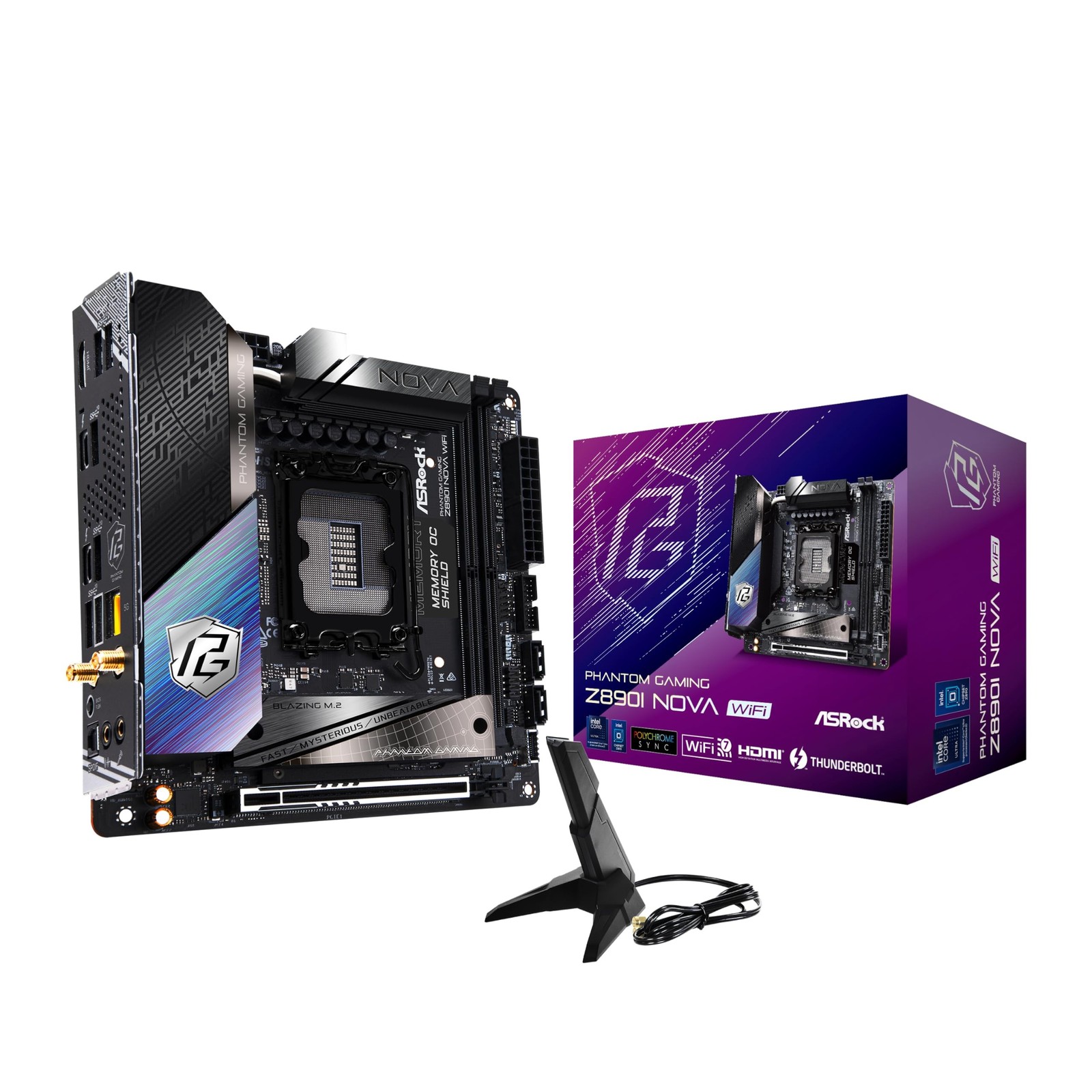 ASRock Intel Core Ultra Z890 LGA1851 RL-ILM Mini ITX Motherboard Phantom Gami...
