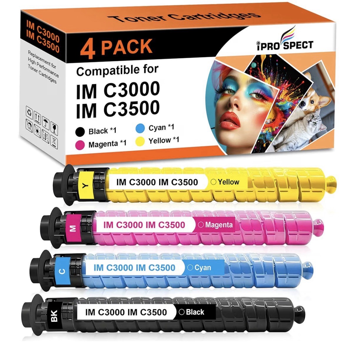 IM C3000 / C3500 4 Pack Toner Cartridges High Yield for Ricoh
