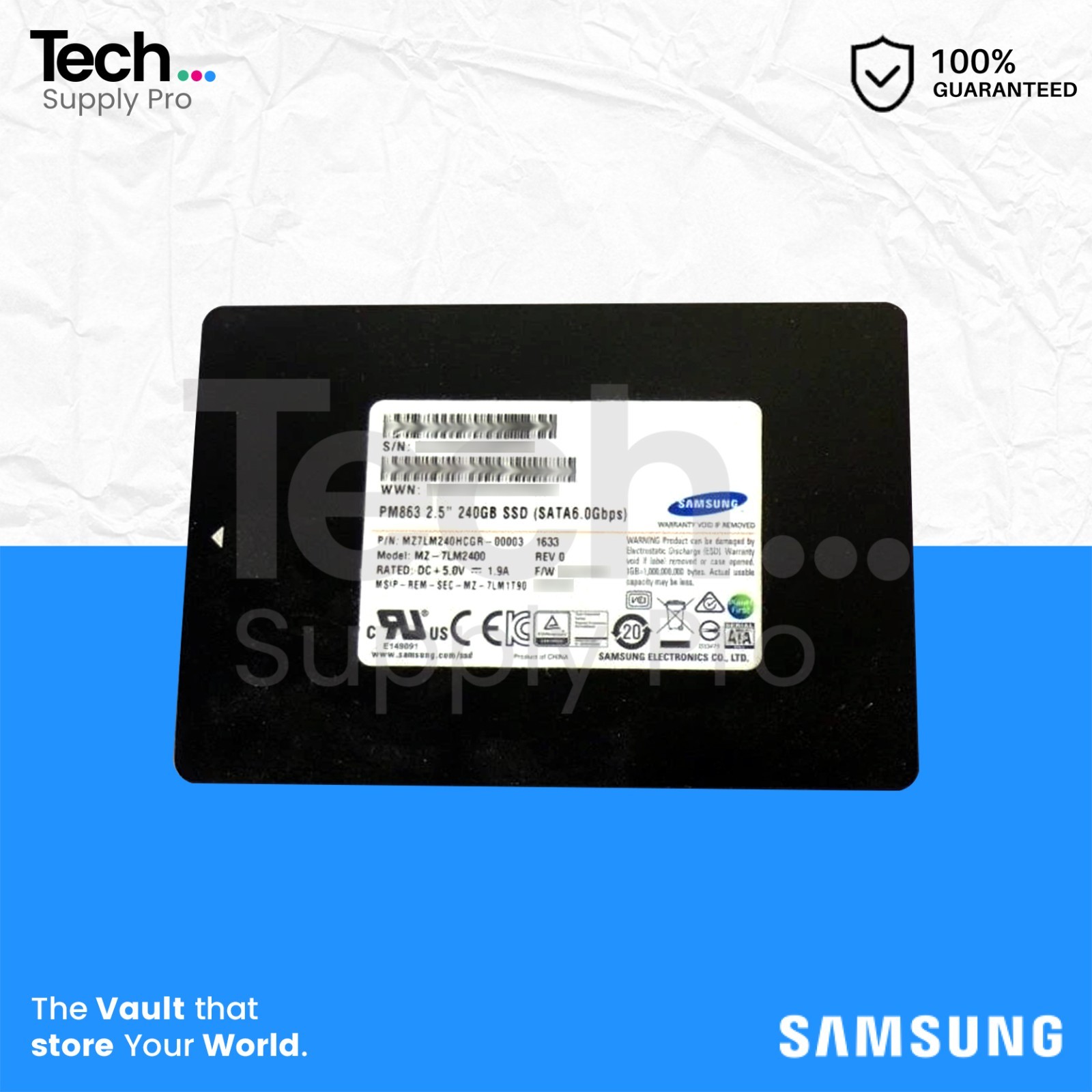 MZ-7LM2400 Samsung PM863 Series 240GB SATA 6GB/s 2.5" Solid State Drive