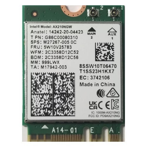 Intel AX210.NGWGIE.NV WiFi6E AX210 Gig+ 2230 2x2 AX R2(6GHz)+BT No vPro
