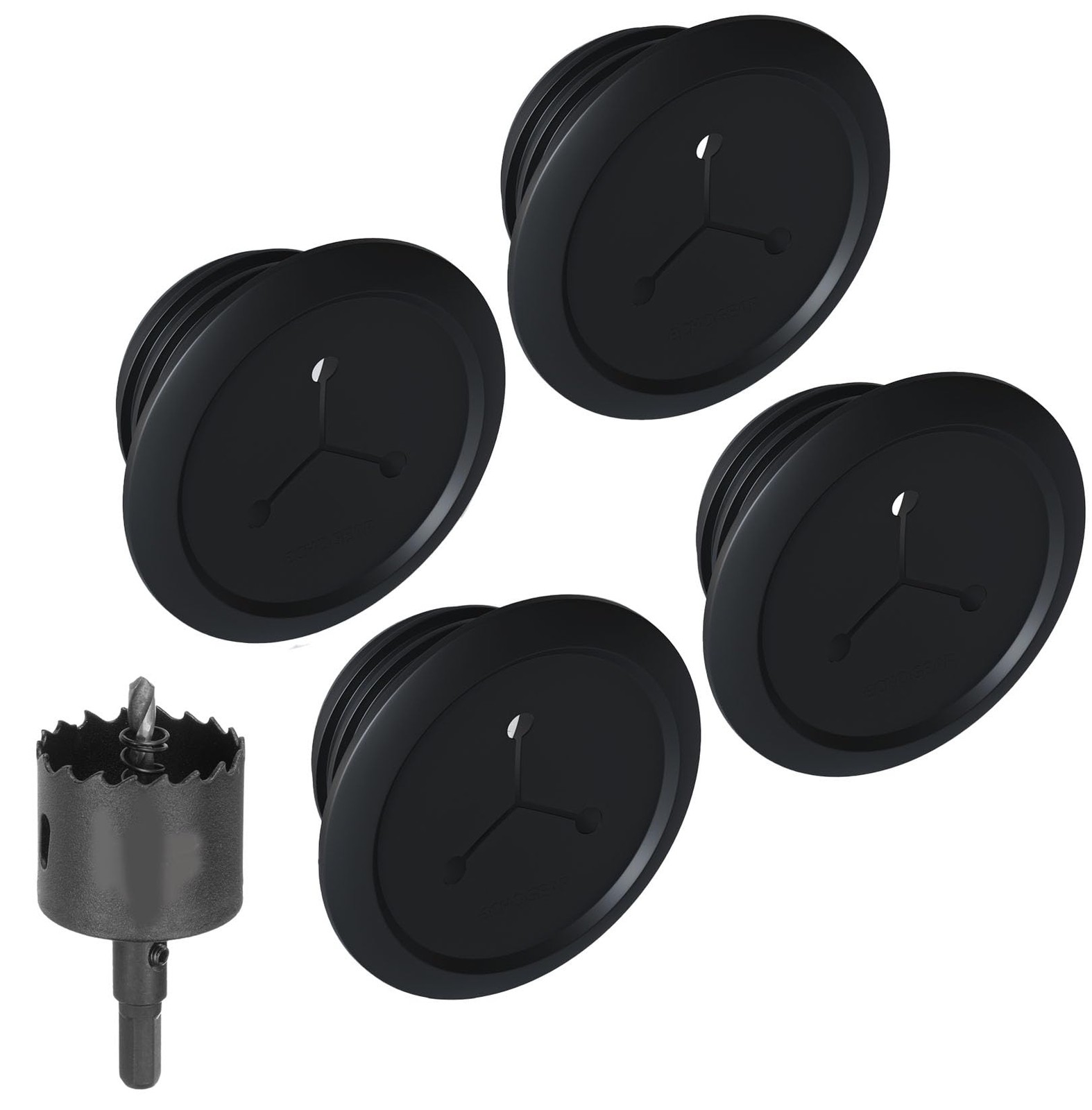 4 PCS Wall Cable Hiders 2.25 Inch Mini Cord Hider Concealer Management Black