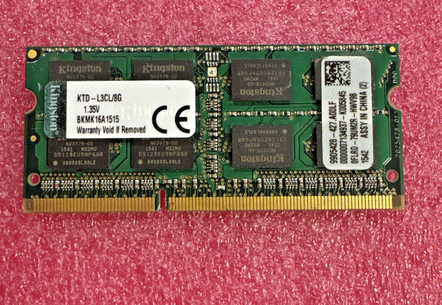 14pcs KINGSTON 8GB 2Rx8 PC3-12800S DDR3 SODIMM Laptop Memory RAM KTD-L3CL/8G