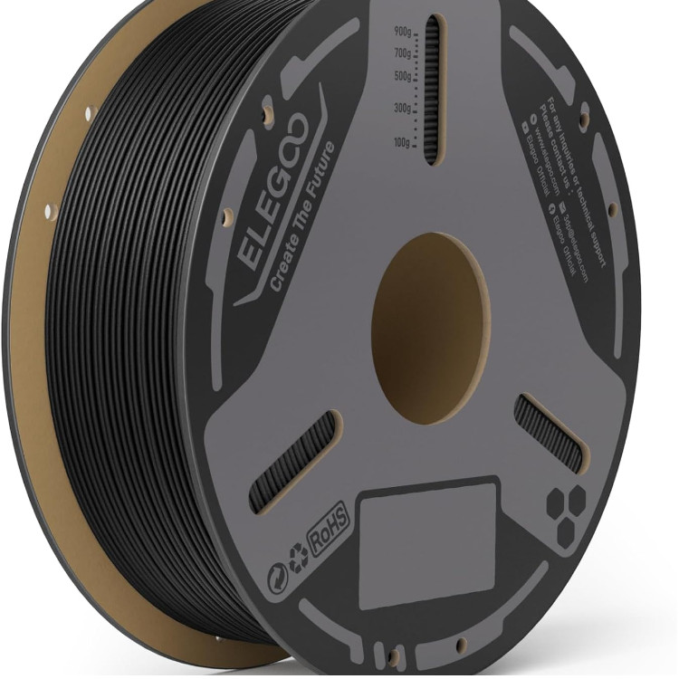 ELEGOO PLA-CF 1.75mm Black 1kg 3D Printer Filament Carbon