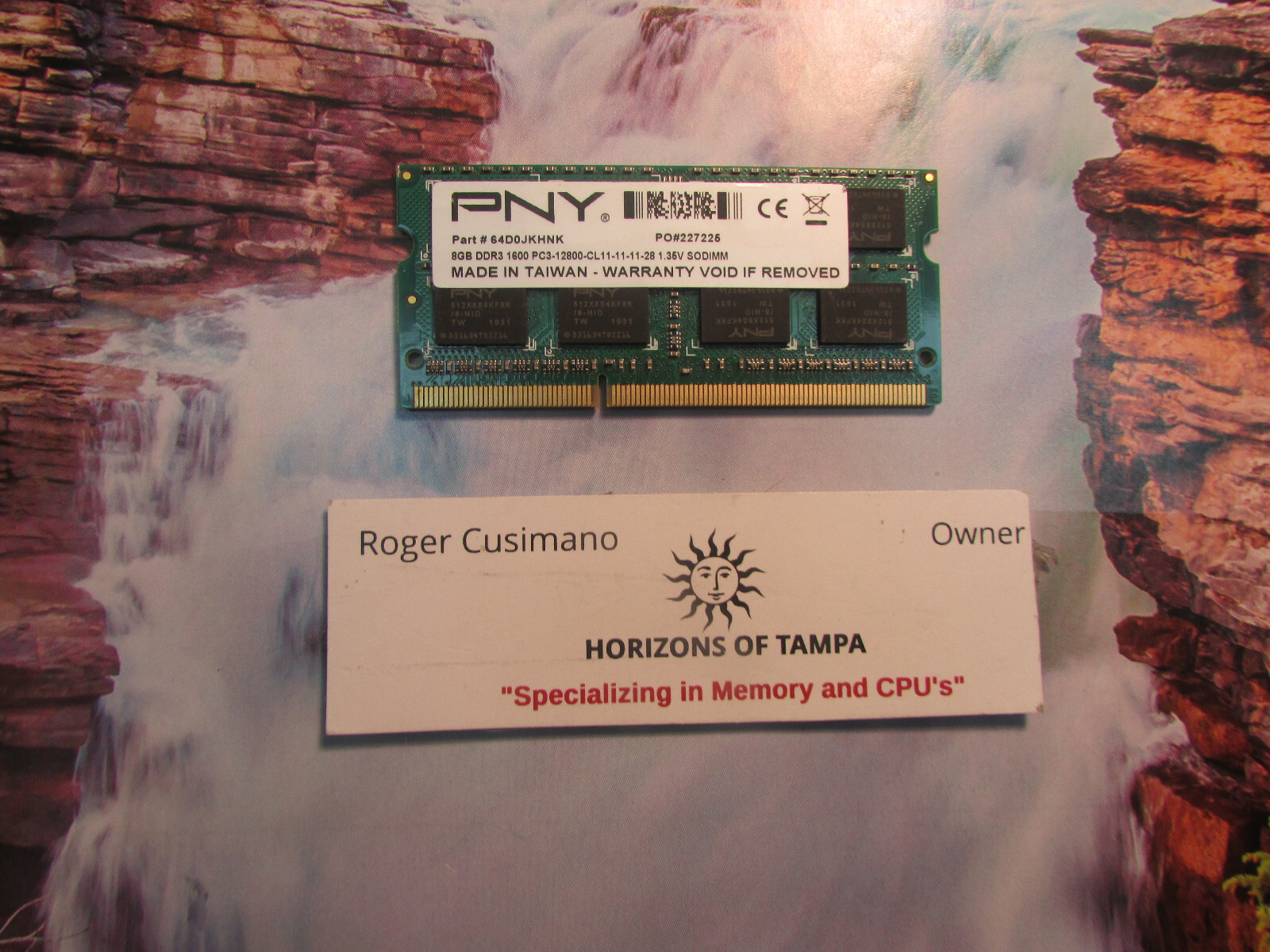PNY 8GB DDR3 PC3-12800 1600MHz Laptop RAM Memory 64D0JKHNK - SINGLE