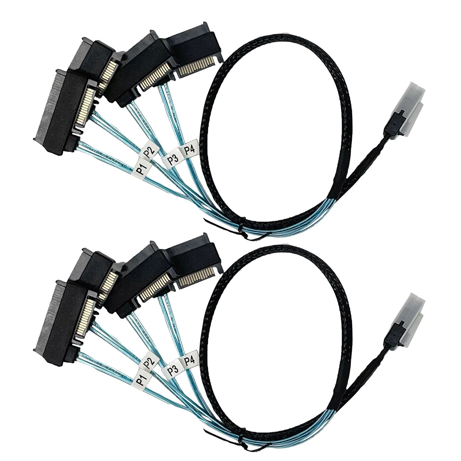 2PCS New Mini SAS 36P SFF-8087 to 4 x SFF-8482 0.5M SATA Connecting Cable