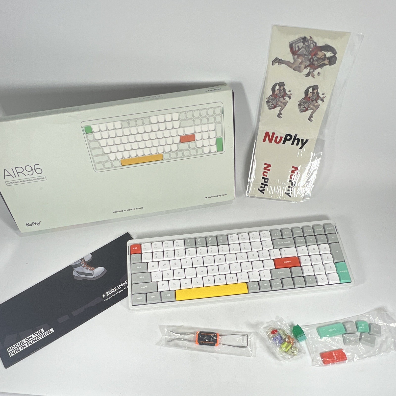 NuPhy Air96 Low-Profile Wireless Mechanical Keyboard - CIB w/ Poster