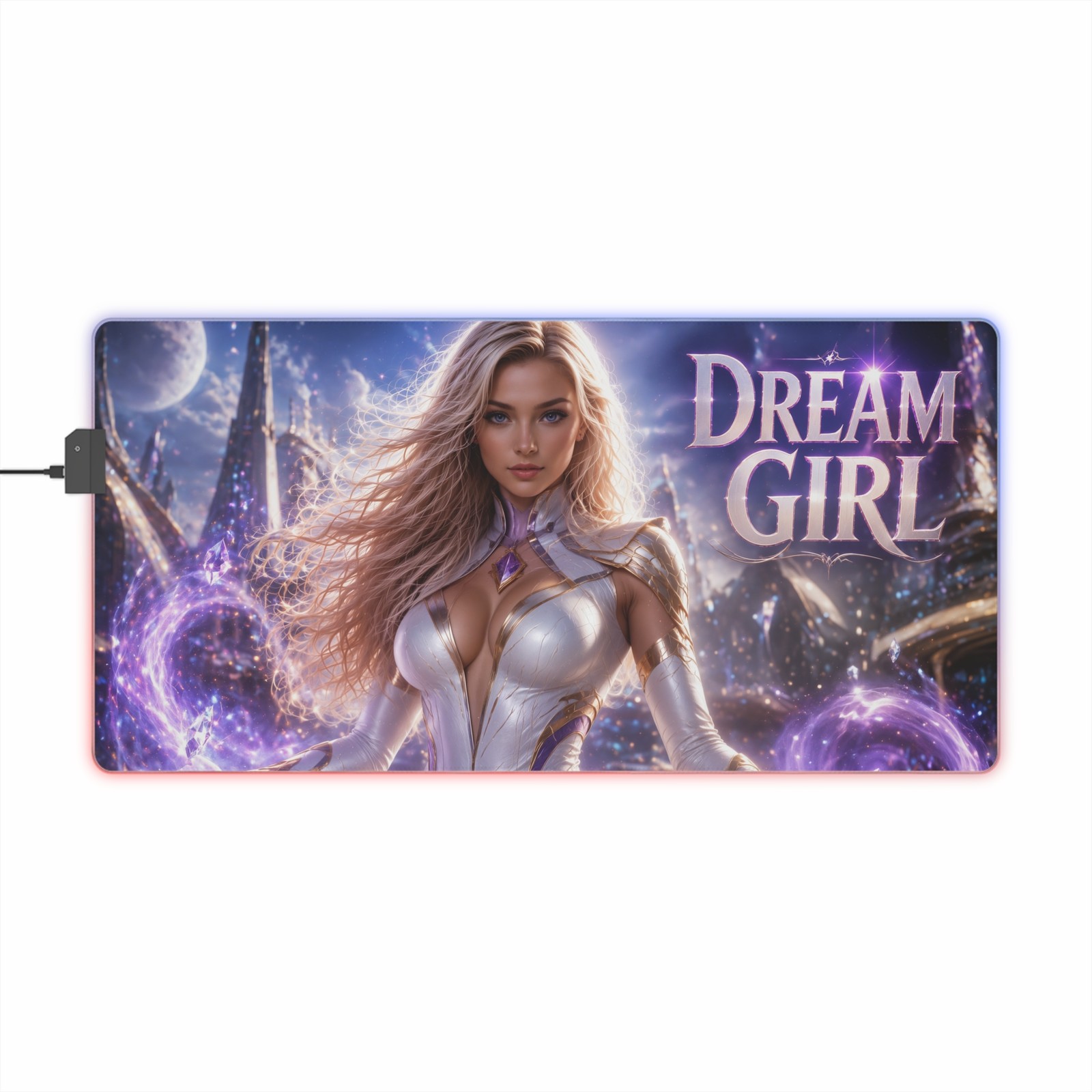 Gaming Playmat Dream Girl RGB LED Mouse Pad Desk Mat Gamer Room Decor