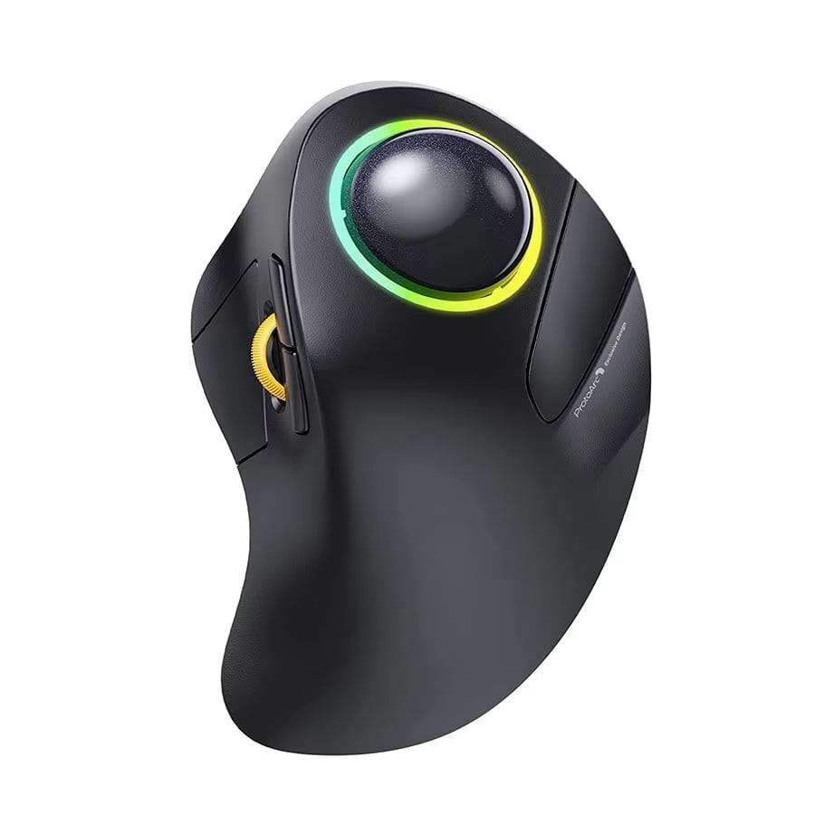 JOMAA EM03 Bluetooth Trackball Mouse Rechargeable RGB Ergonomic Win Mac iPad