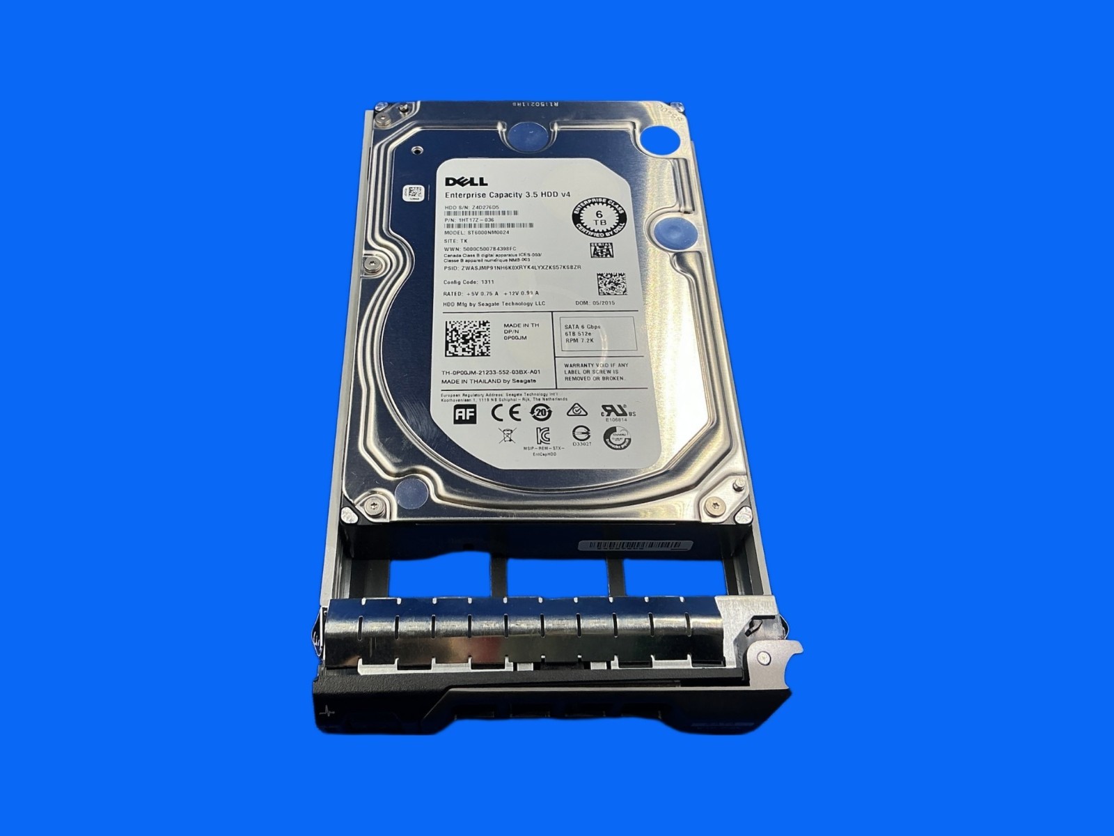P00JM DELL 6TB 7.2K 3.5'' SATA 6GBPS Hard Drive 0P00JM ST6000NM0024