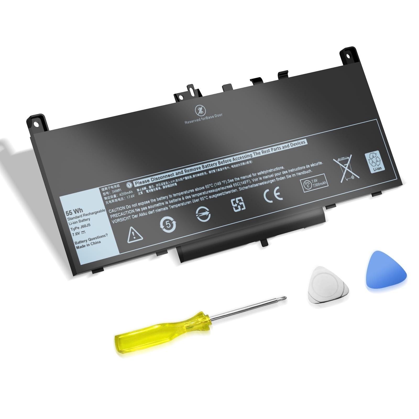 55Wh Laptop Battery for Dell Latitude E7470 E7270 - Compatible Replacement, 0MC3