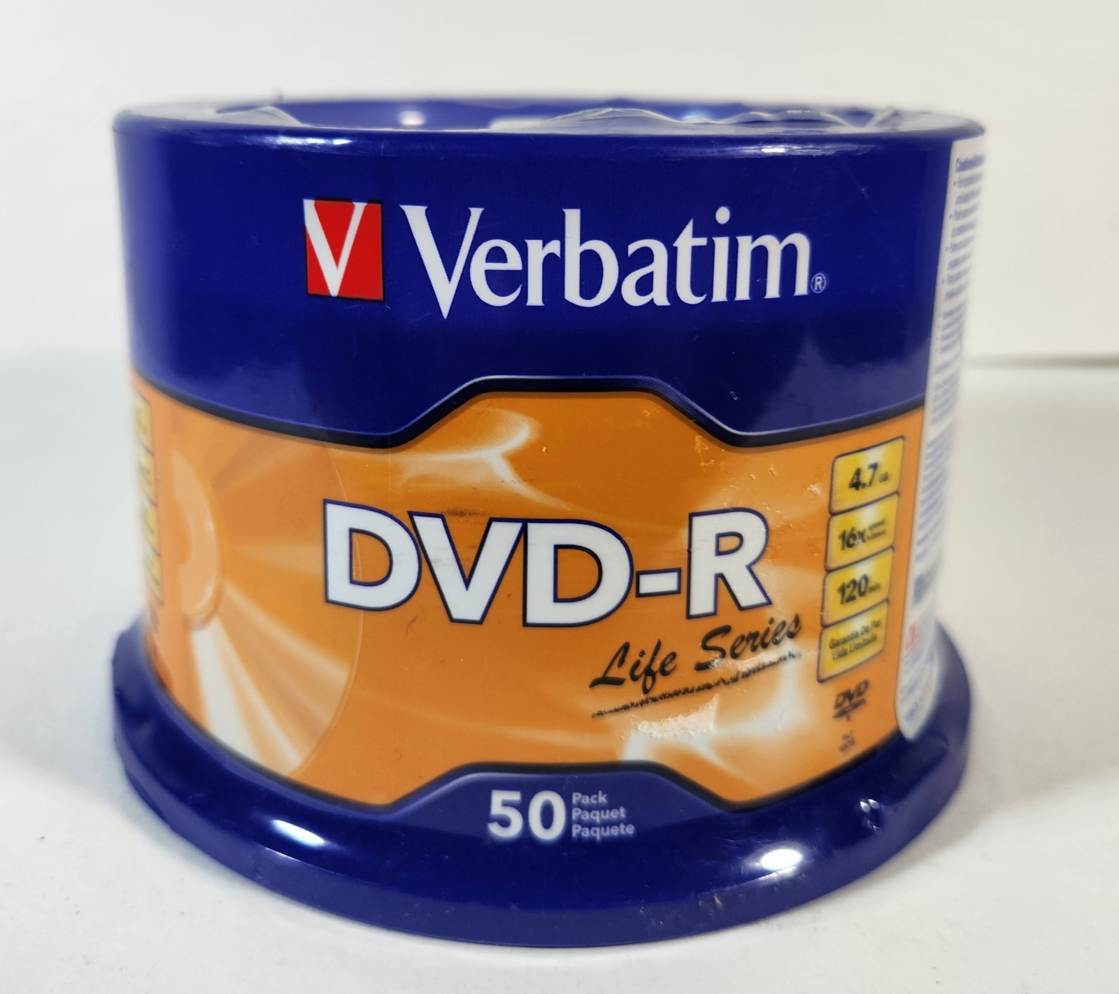 Verbatim 97176 DVD-R Life Series 50 Pack 4.7GB 16X 120 Min Blank Discs