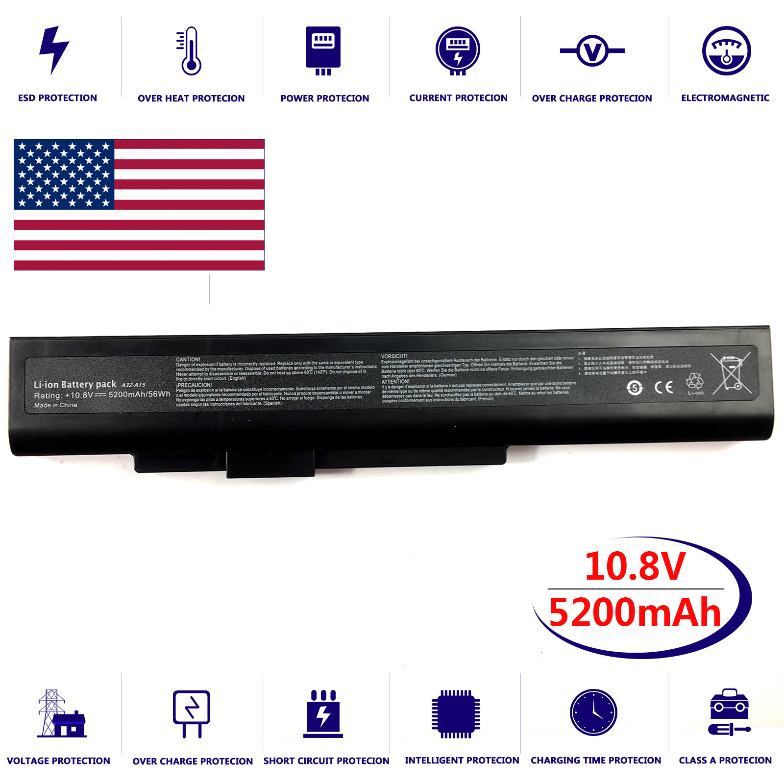 Battery for MSI CX640 CR640 Medion P7815 P7818 Erazer X6815 X6816 CX640X