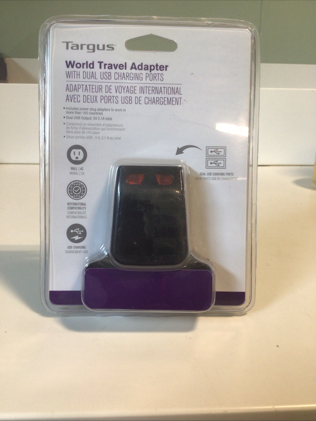 Targus World Travel Power Adapter with Dual USB Charging Ports - APK032US