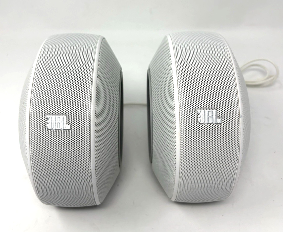 JBL Pebbles Plug & Play USB 2.0 Audio System for PC Computer Silver Tested Works