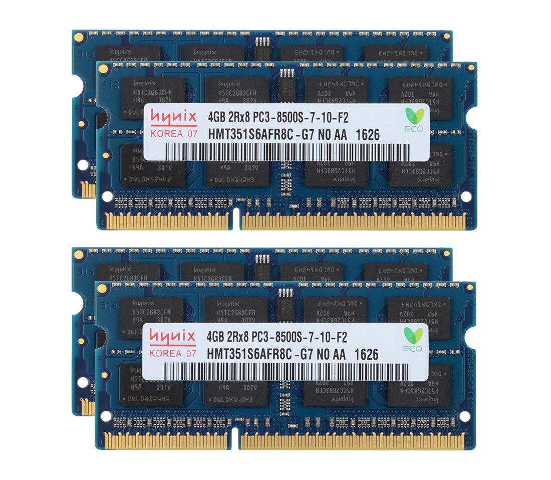 4pcs For Hynix 4GB 2RX8 DDR3 1066MHz PC3-8500S 204PIN SO-DIMM Laptop Memory RAM