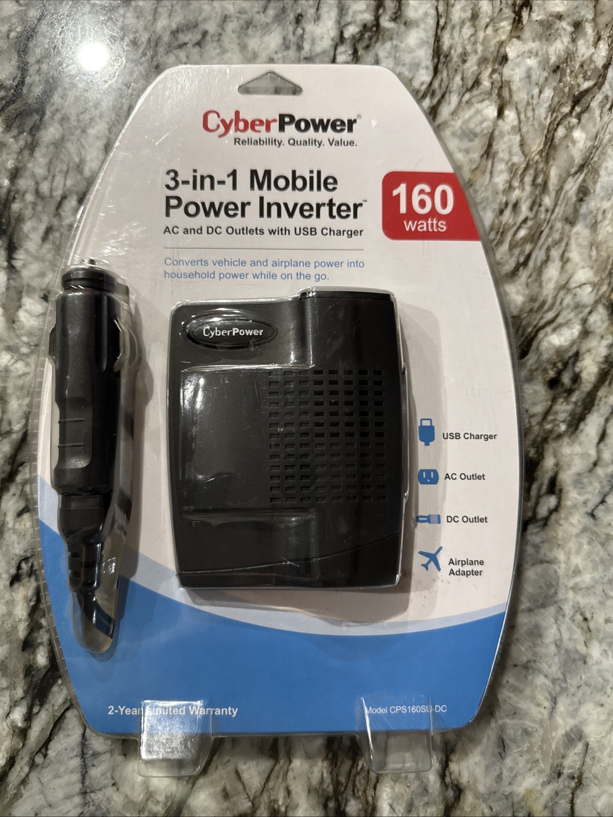 New SEALED  CyberPower 3-In-1 Mobile Power Inverter-Model #CPS160SU-DC