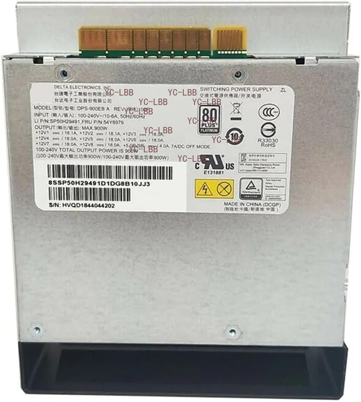 Genuine 900W Power Supply DPS-900EB A 54Y8979 for Lenovo ThinkStation P720 P520