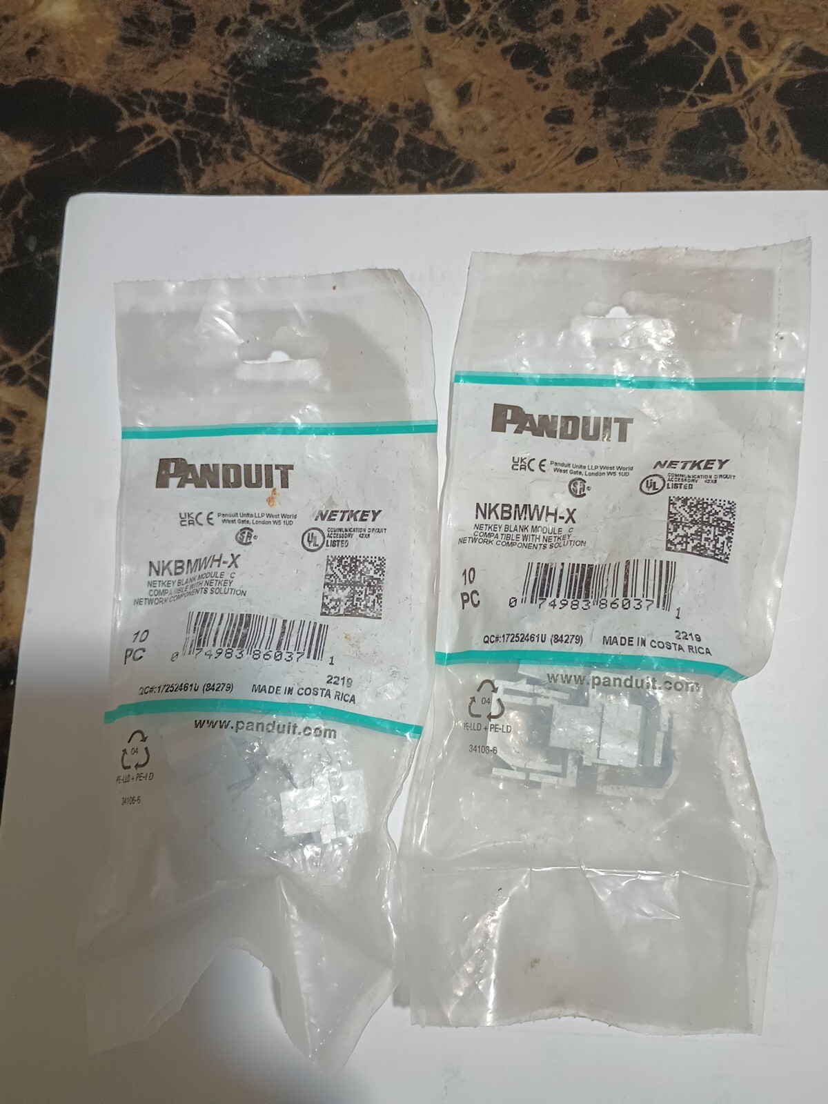 Panduit Blanks 2 Packs Of 10 NKBMWH-X