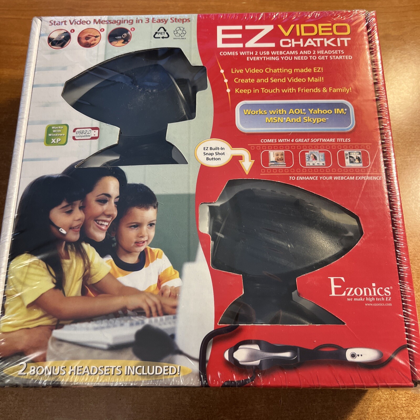 EZ Video Chatkit Ezonics Video Chat Kit Web Cam Camera Headsets New Factory Seal