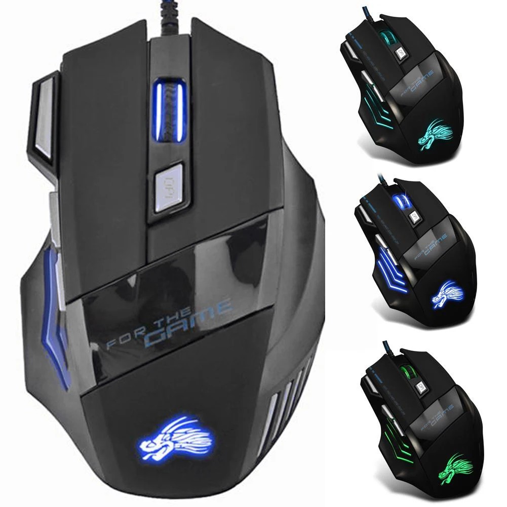 5500 DPI Gaming Mouse 7 Button USB Wired LED Breathing Fire Button Laptop PC