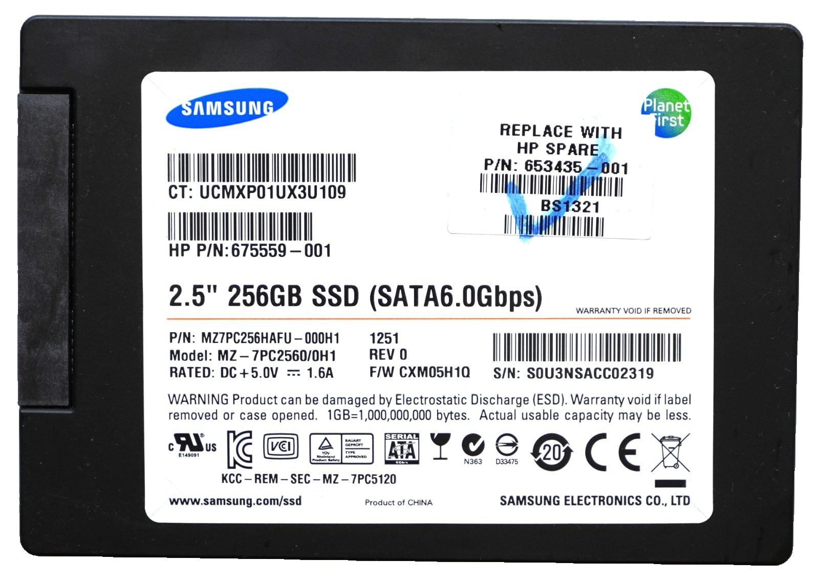 ✅️MZ7PC256HAFU-000H1 / MZ-7PC2560/0H1 For Samsung  2.5" 256GB SATA 6Gb/s SSD✅️