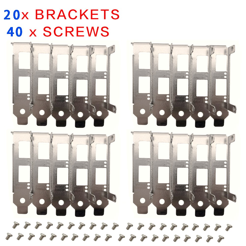 20pcs Generic Low Profile Brackets for Intel X520-DA2 X520-SR2 X520-LR2 X710-DA2