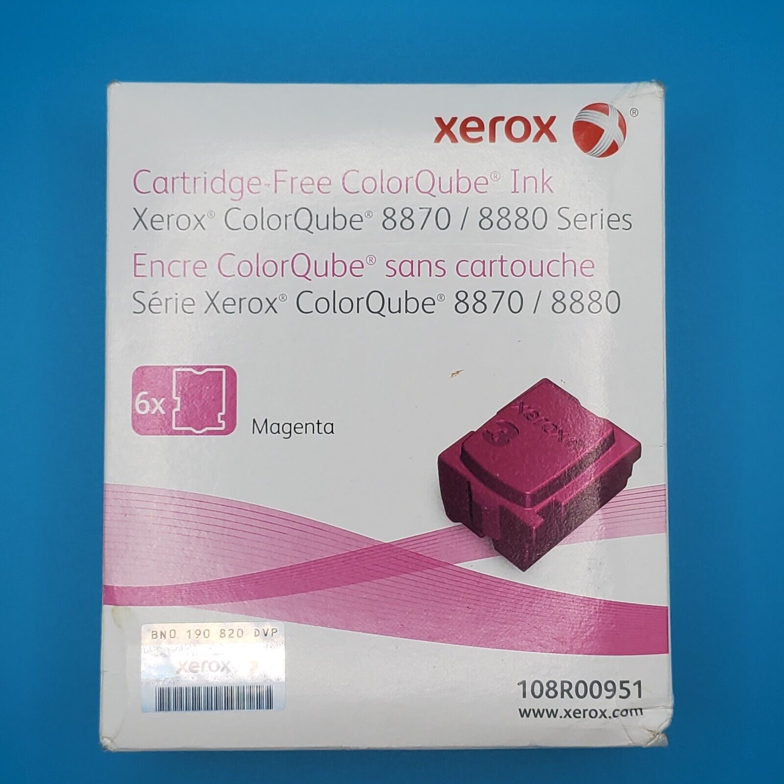 Genuine Xerox Cartridge-Free ColorQube  8870 8880 108R00951 Magenta 6/Pak