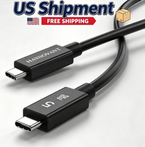 Thunderbolt 5 USB-C 5.0 Cable 3.3 Ft 80Gbps PD 240W 16K Video Display UHD USK