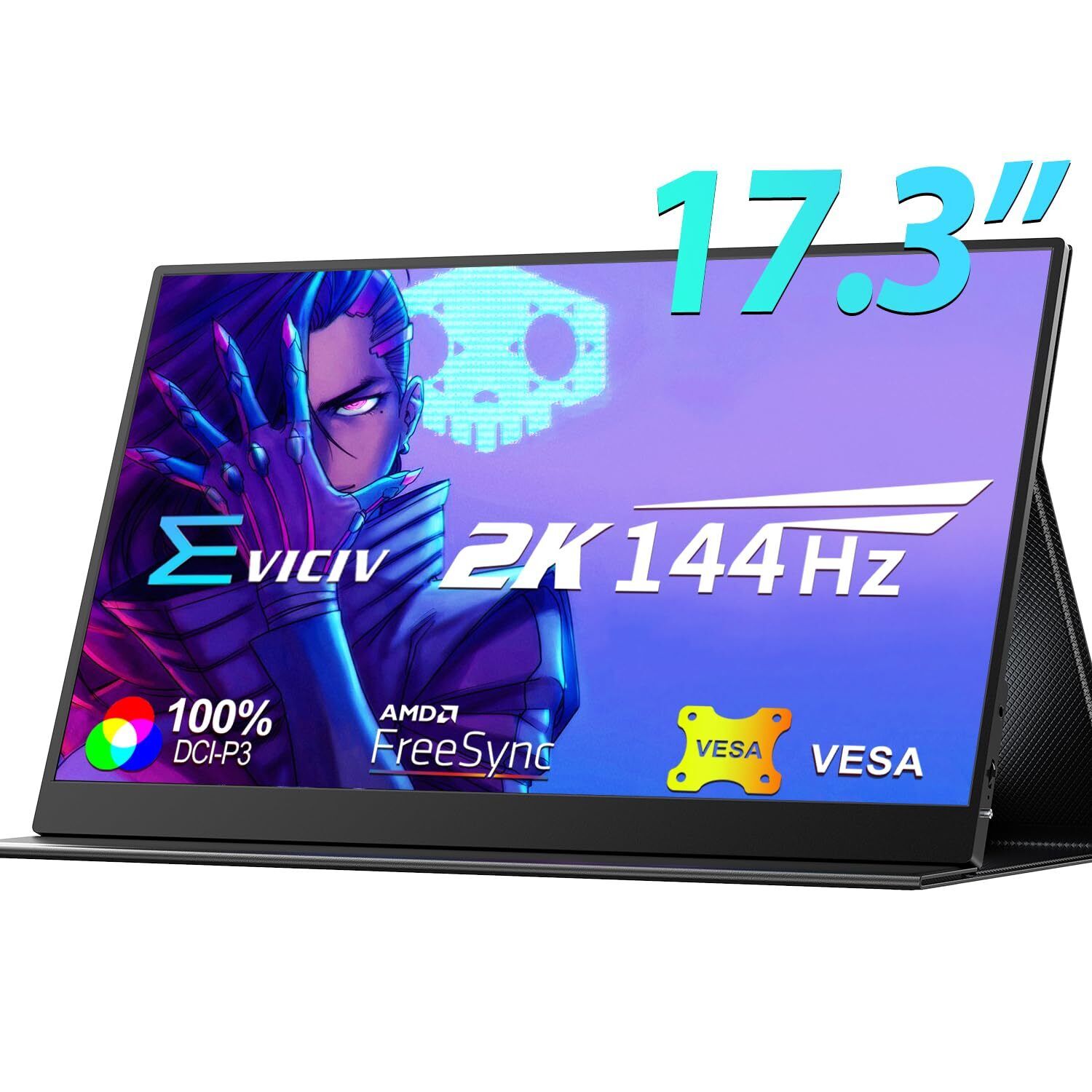 2K 144Hz Portable Monitor 17.3 Inch 2560x1440P Portable Gaming Monitor for La...